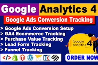 setup google analytics 4 ads conversion tag manager ga4 tracking