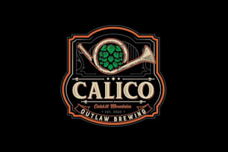 mountain microbrewery beer logo design