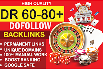 do high DR 60 to 80 SEO dofollow permanent backlinks