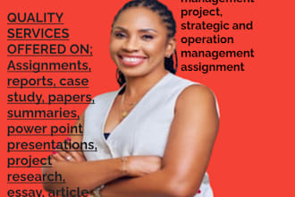write strategic management, business plan, marketing, project, hrm and ppt tasks