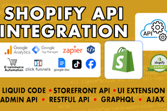 integrate the shopify API with web app and shopify app development