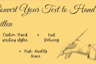 do handwriting job I will convert ur typed docs into beautiful handwritten text