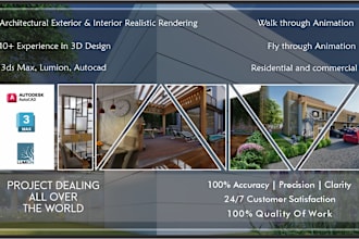 create realistic 3d model of exterior and interior architecture rendering design