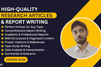 do urgent research article and report writing
