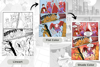 draw comic art for books, panels, and characters