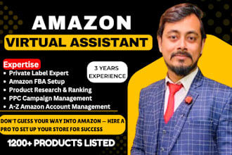 be your amazon virtual assistant for amazon private label, expert amazon fba VA