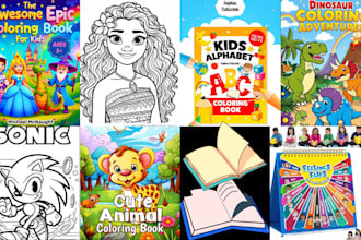 design kids coloring book, fun activity books, and creative ppt slides