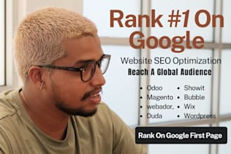 do onpage SEO optimization for wix, duda, webador, odoo website, showit website