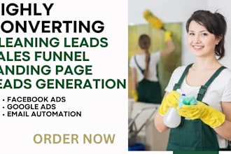 generate quality cleaning leads sales funnel landing page