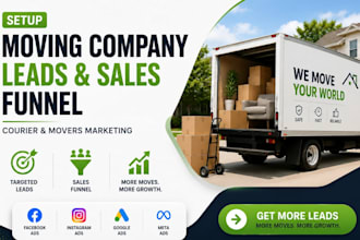 generate moving company leads courier movers sales funnel social media marketing