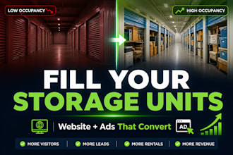 setup high converting self storage, self storage unit ads storage center website