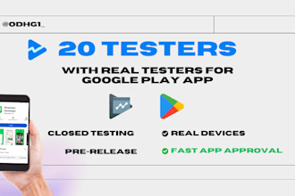 provide 20 testers for you google play closed testing