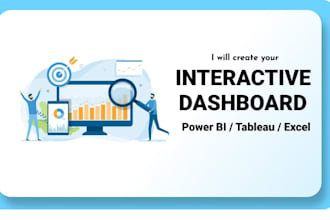 design a interactive dashboard in power bi, tableau, excel