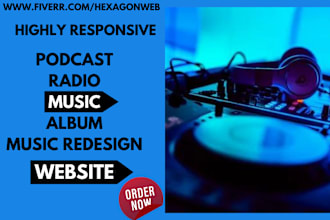 design music website album podcast radio club dj using wix or wordpress