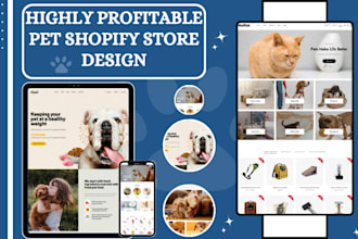 design pet shopify store pet food accessories website pet care product store