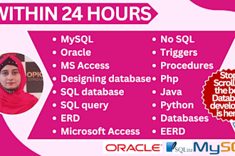 write sql query and create database on oracle, mysql, mssql