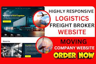 build trucking website logistic moving landing page freight broker cargo website