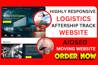 trucking website logistic aioseo moving landing page aftership cargo website