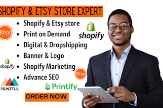 etsy digital products, etsy shopify print on demand, shopify printify printful