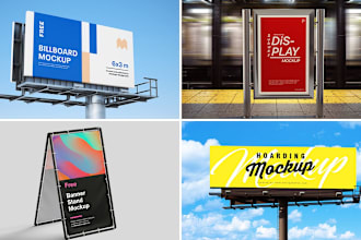 design billboard designs 3d mockups, rollup banners, and ad poster