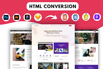 convert figma, xd, psd designs to HTML, CSS, js, html expert