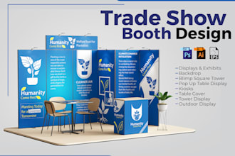 design trade show booth and backdrop for your exhibition