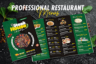 design awesome restaurant menu, food menu and digital menu board design
