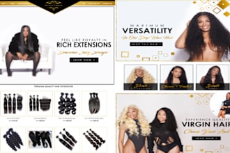 hair extension website, beauty website, hair extension shopify store, hair salon