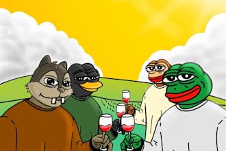 draw funny meme art, meme video, crypto meme,  emote, pepe art, illustration