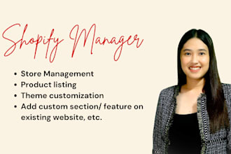 manage shopify store, product research, add, update products