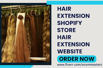 design hair extensions shopify store beauty skincare spa website dropshipping