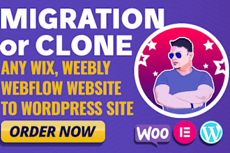 clone website from wix weebly webflow to wordpress platform