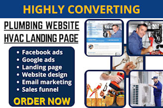 design plumbing website hvac website handyman website construction landing page