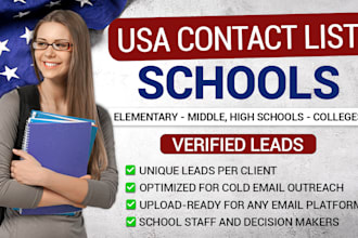 develop a customized contact list for USA schools