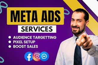 setup facebook meta ad campaigns and meta business manager setup