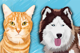 draw realistic custom pet portrait, cartoon portrait perfectly