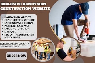 design handyman website, construction, plumber,  electrician, handyman website