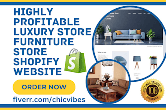 build luxury store furniture  store home decor interior design shopify website
