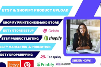 set up print on demand pod etsy or shopify store with printify, printful, gelato