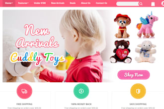 design baby shopify store baby product store baby toy store kindergarten website
