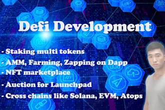 develop the defi dapp token dex staking farm on cross chains