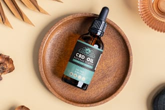 do premium cosmetics, cbd or hemp label and box packaging