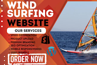 design wind surfing water sport yachting scuba diving canoeing wordpress website