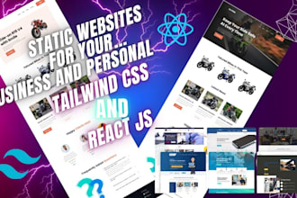 develop personal websites with tailwind CSS and react js