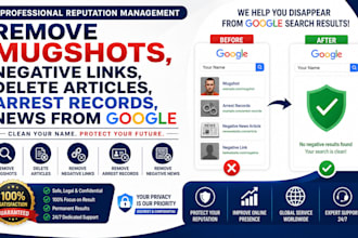 remove mugshots negative links delete articles arrest records news from google