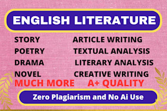 do english literature and creative writing works