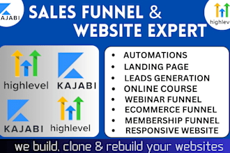 build gohighlevel landing page funnel website on ghl go high level kajabi expert