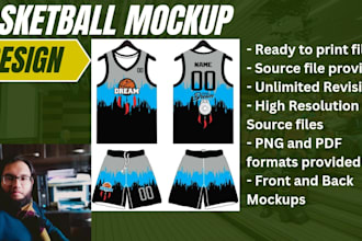 create a high resolution ready to print basketball mockup