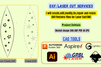ready, edit and fix a dxf file for laser plasma and cnc