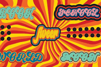 design custom retro vintage, 80s, 90s, synthwave logo for you